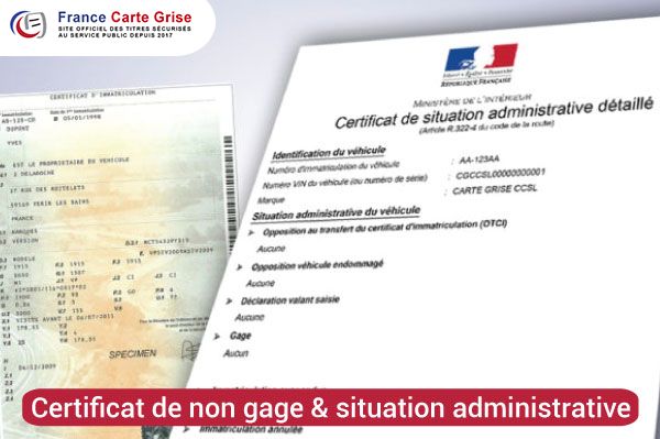 Le Certificat de non gage