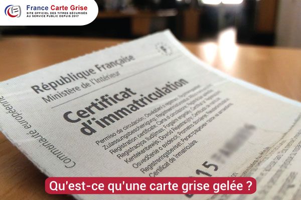 Qu’est-ce qu’une carte grise gelée ?