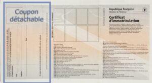 Le coupon détachable de carte grise