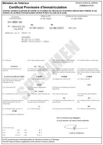 Le Certificat Provisoire d’Immatriculation