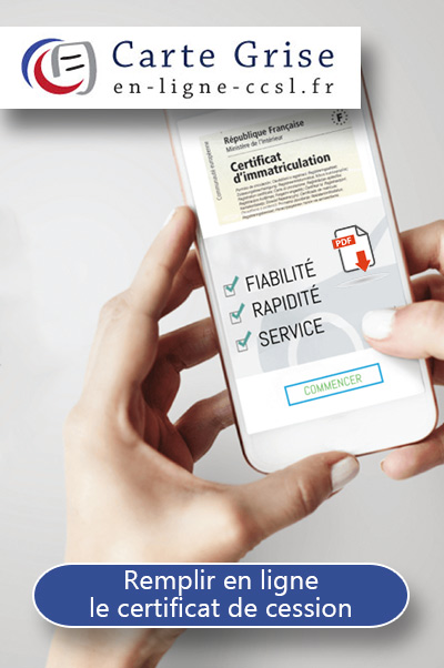 Remplir en ligne le certificat de cession