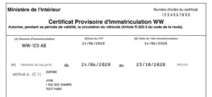 Qu’est-ce qu’un Certificat Provisoire d’Immatriculation WW
