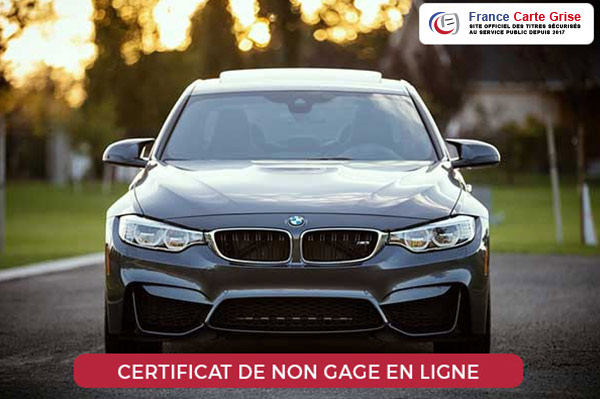 Certificat de non gage en ligne