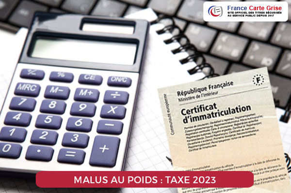Taxe 2023 sur la masse en ordre de marche