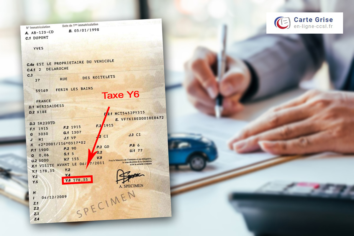 Taxe Y6 Carte Grise