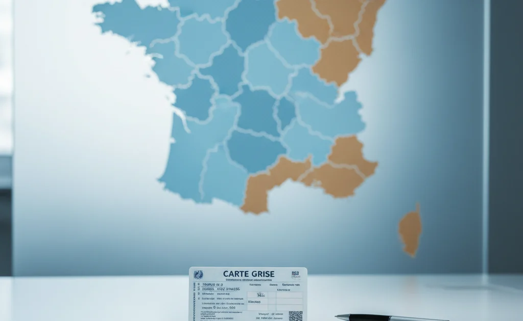 Tarif carte grise 2026 : carte de France illustrant la hausse des prix région par région